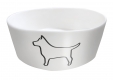 Bambusnapf  18 cm 1,5 L  schwarz-wei, Motiv Hund